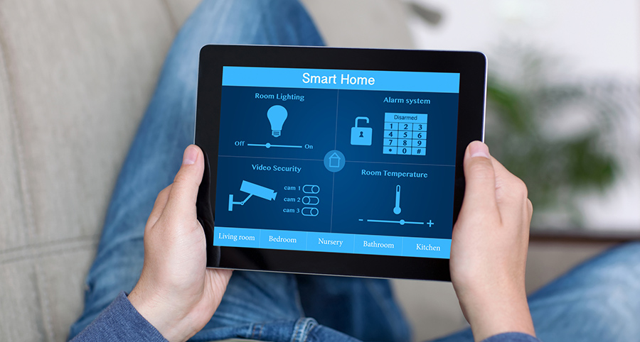 The ability to access and control security components from a mobile device is one of the top smart home trends in Springfield. Close-up of smart home security app.